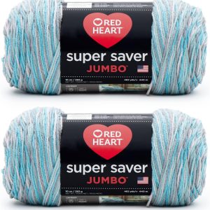 Red Heart Super Saver Jumbo Icelandic Yarn - 2 Pack of 283g/10oz - Acrylic - 4 Medium (Worsted) - 482 Yards - Knitting/Crochet